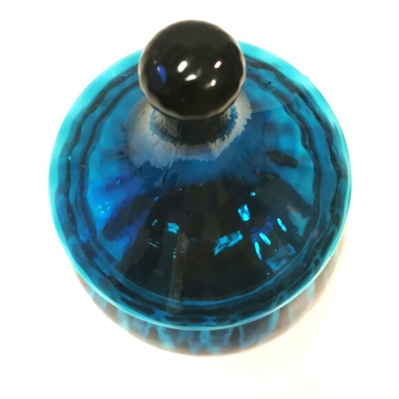 Blue Art Glass Piece Mid-Century Empoli Italian Turquoise Hand Blown, Hand Made - Picture 2 of 11